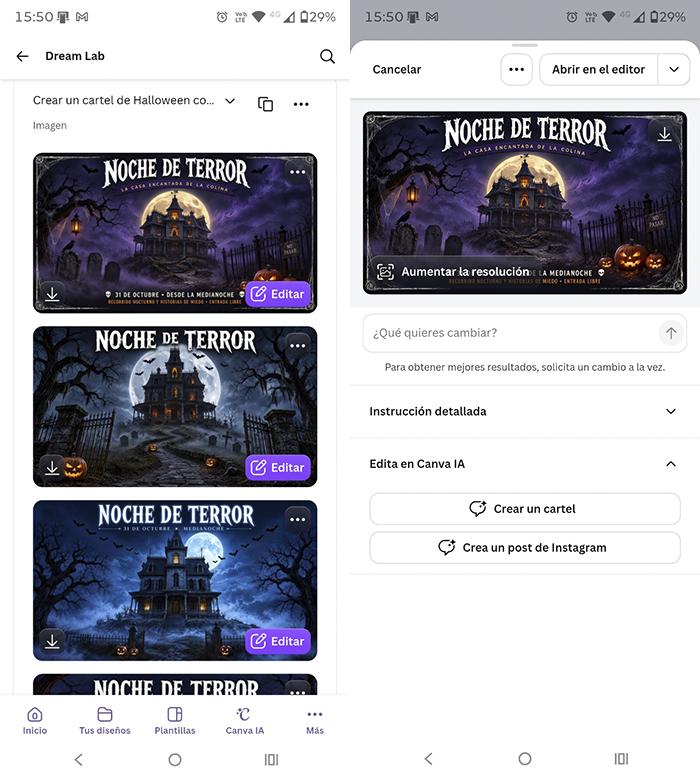 Descargar resultado de Canva Craft