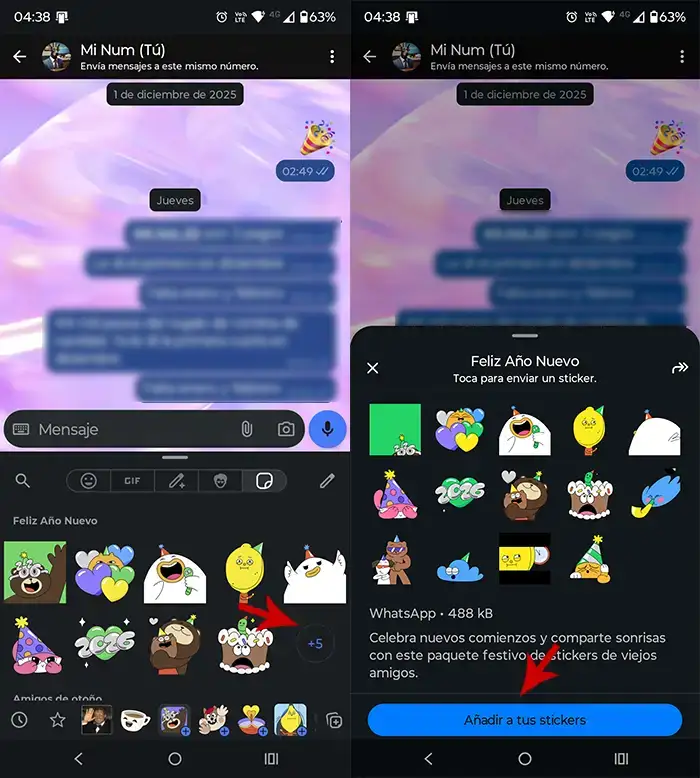 Descargar stickers del Año Nuevo 2026 WhatsApp