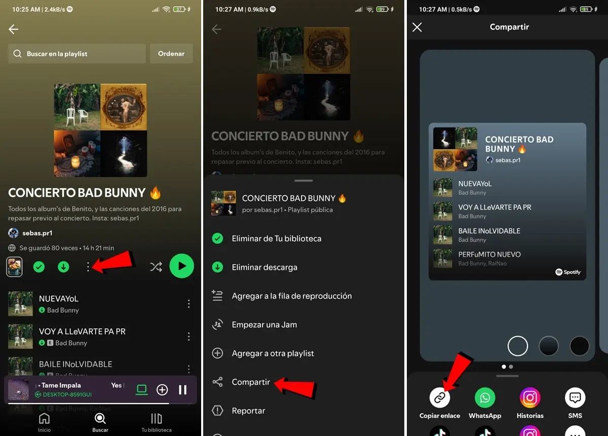 Descargar una playlist de Spotify en MP3 gratis sin suscripcion como copiar el enlace de una playlist de Spotify