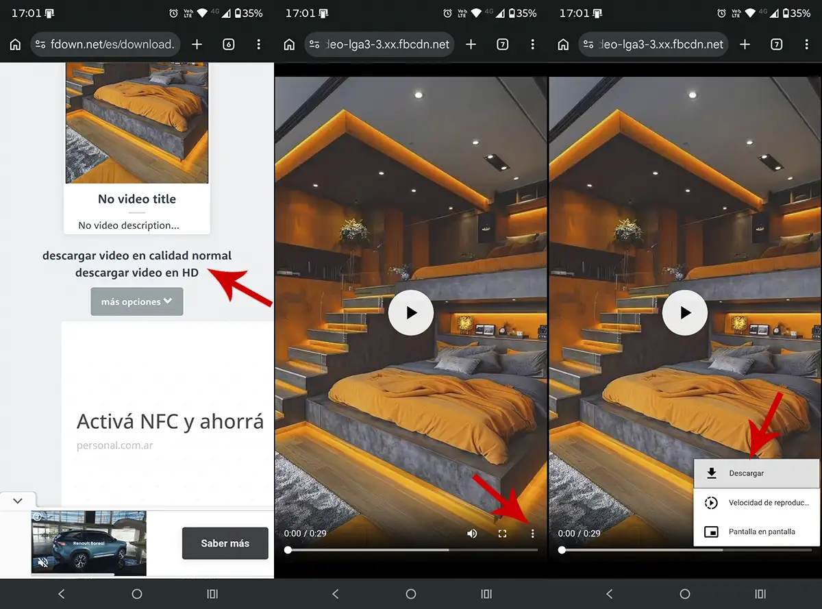 Descargar video de Facebook en el móvil
