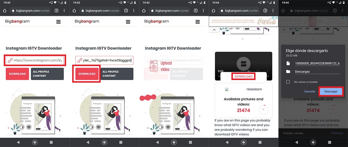 Descargar videos de IGTV online