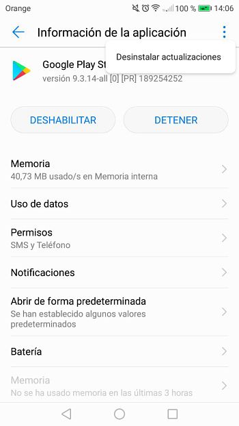 Desinstalar actualizaciones