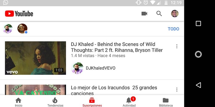 Desuscribirse canal YouTube desde un Android