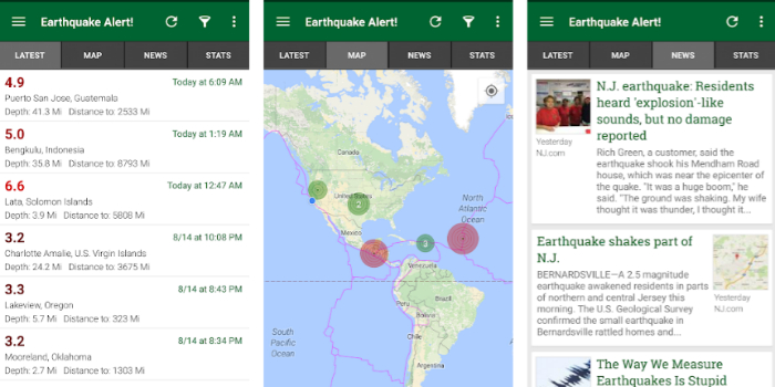 Detectar terremotos con apps android