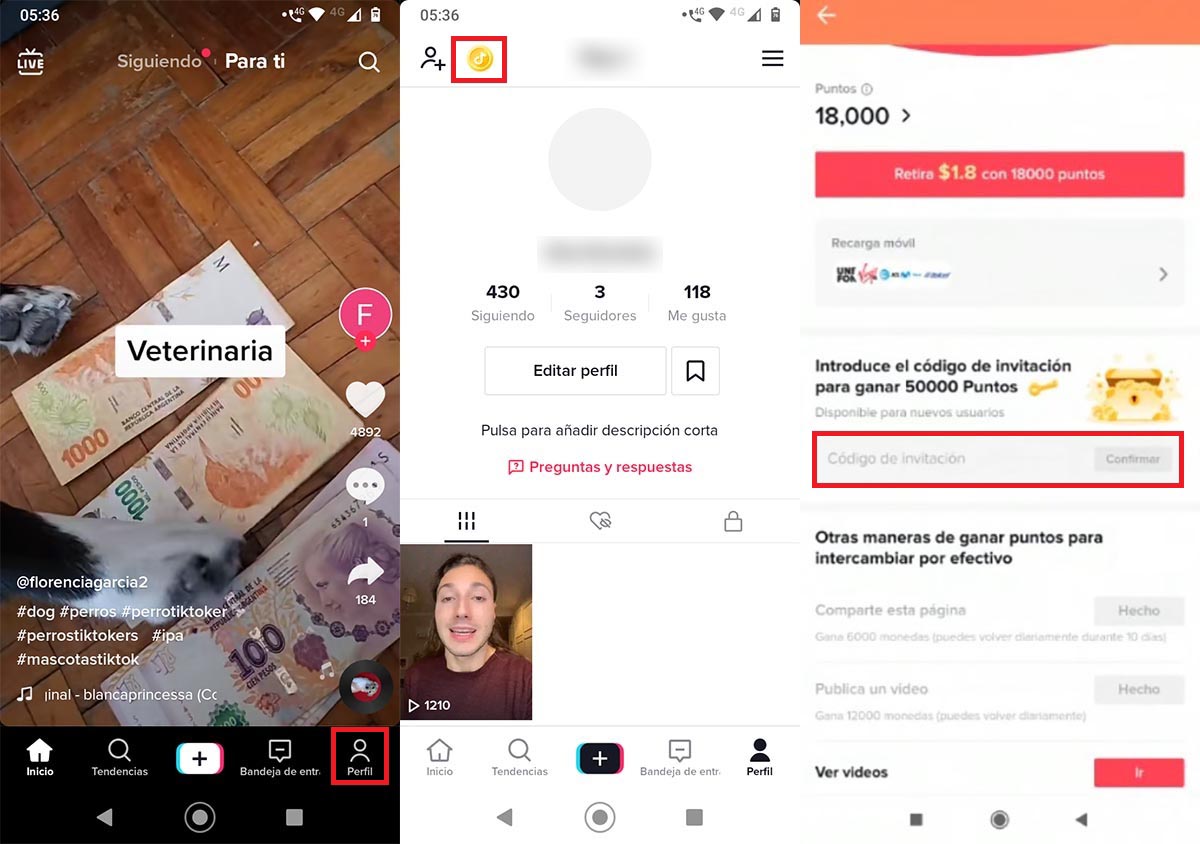 Donde poner el codigo de invitacion de TikTok