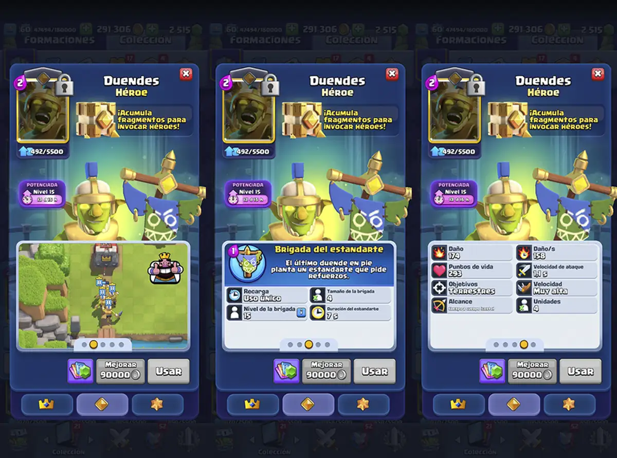 Duendes Heroe Clash Royale