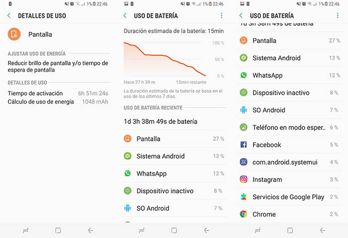 Duracion bateria Galaxy S8 uso intensivo