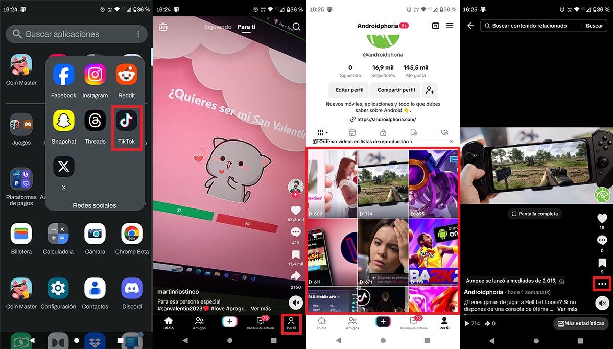 Editar video subido en TikTok