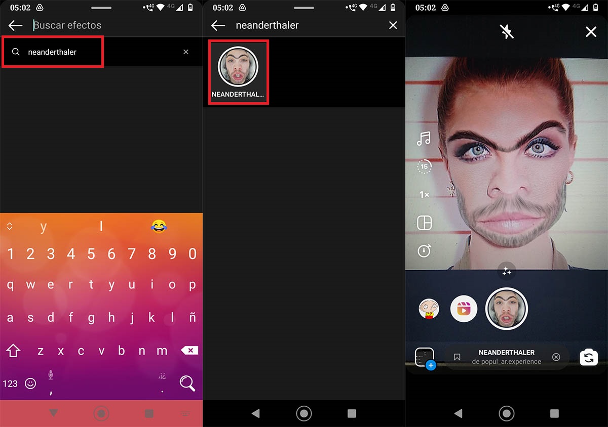 Efecto Neanderthal Instagram