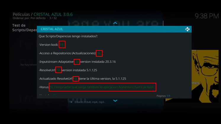 El Error, revise la información de registro, no me deja ver Cristal Azul en Kodi 4