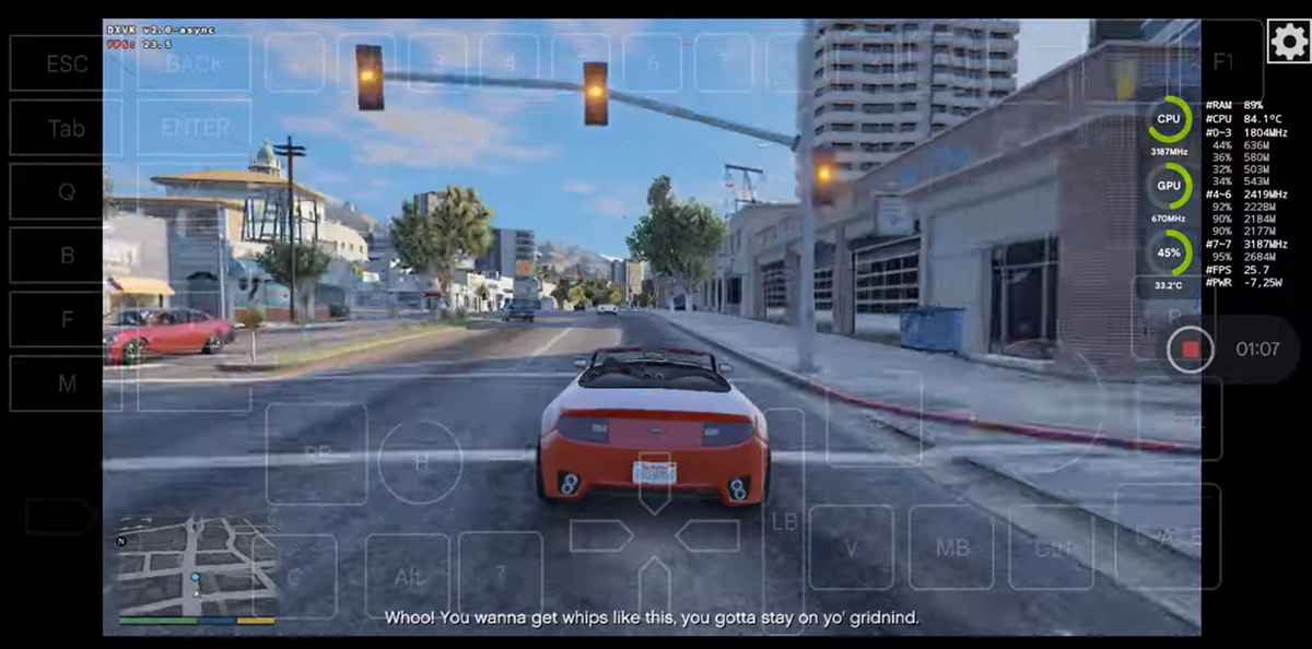 El emulador utilizado para correr GTA V en Android fue Mobox