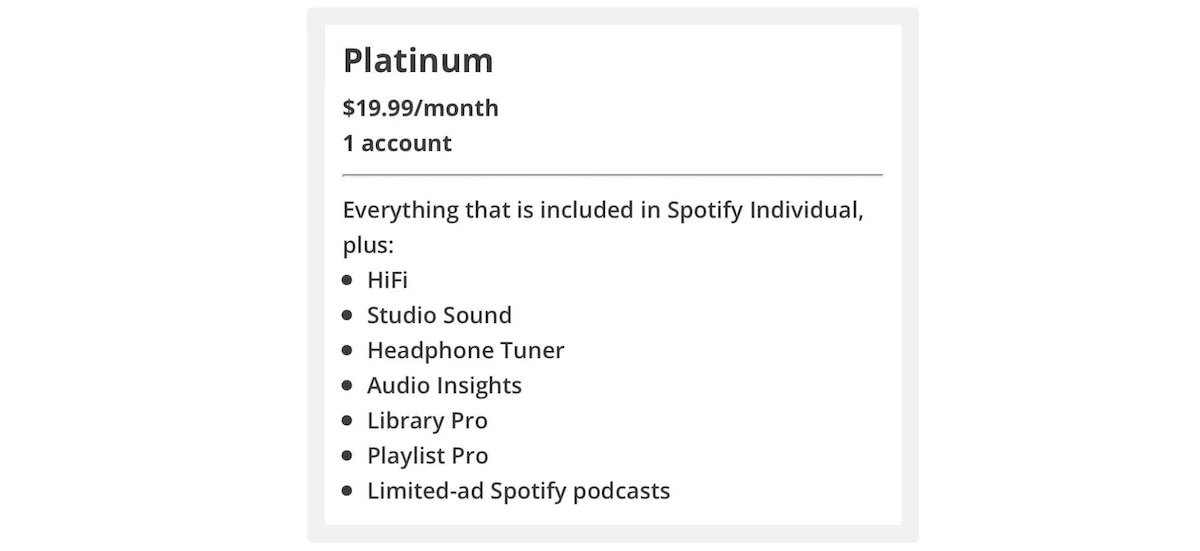 El sonido Hi-Fi llegara a Spotify por solo 20 € al mes