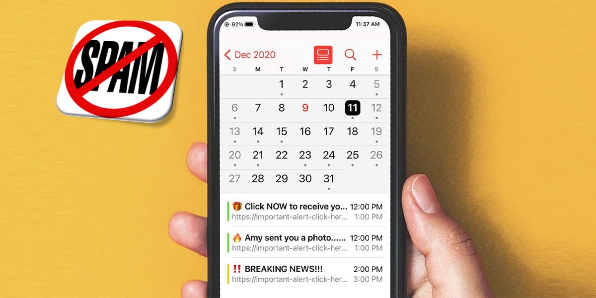 Eliminar SPAM calendario iPhone