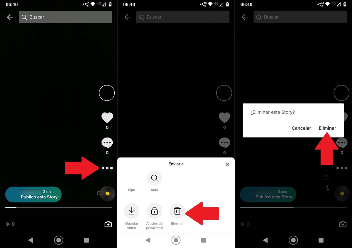 Eliminar una Story de TikTok
