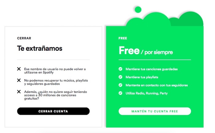 Eliminar una cuenta de Spotify