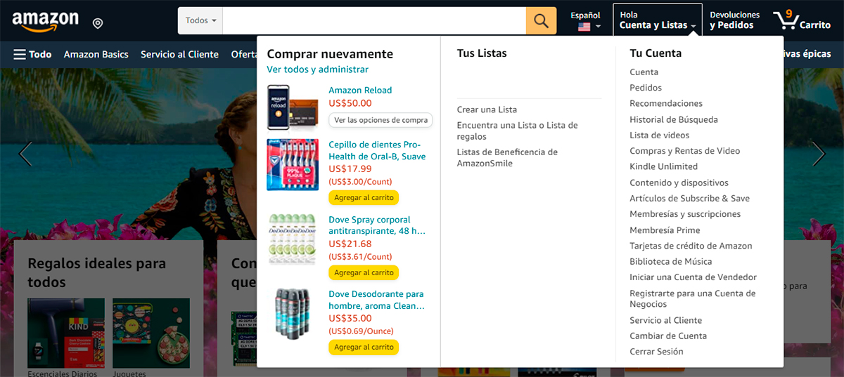 Eliminar una direccion de Amazon desde tu ordenador paso 2