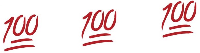 Emoji 100 en WhatsApp