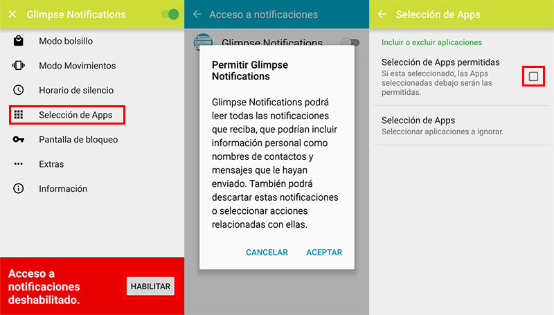 Encender la pantalla con notificaciones en Lollipop