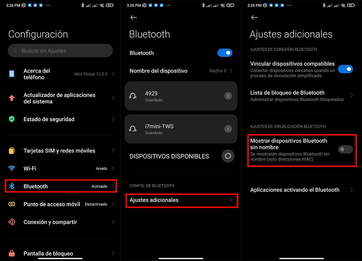 Encontrar dispositivos Bluetooth sin nombre