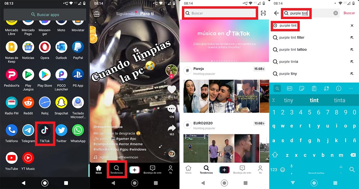 Encontrar efecto para cambiar color de pelo TikTok