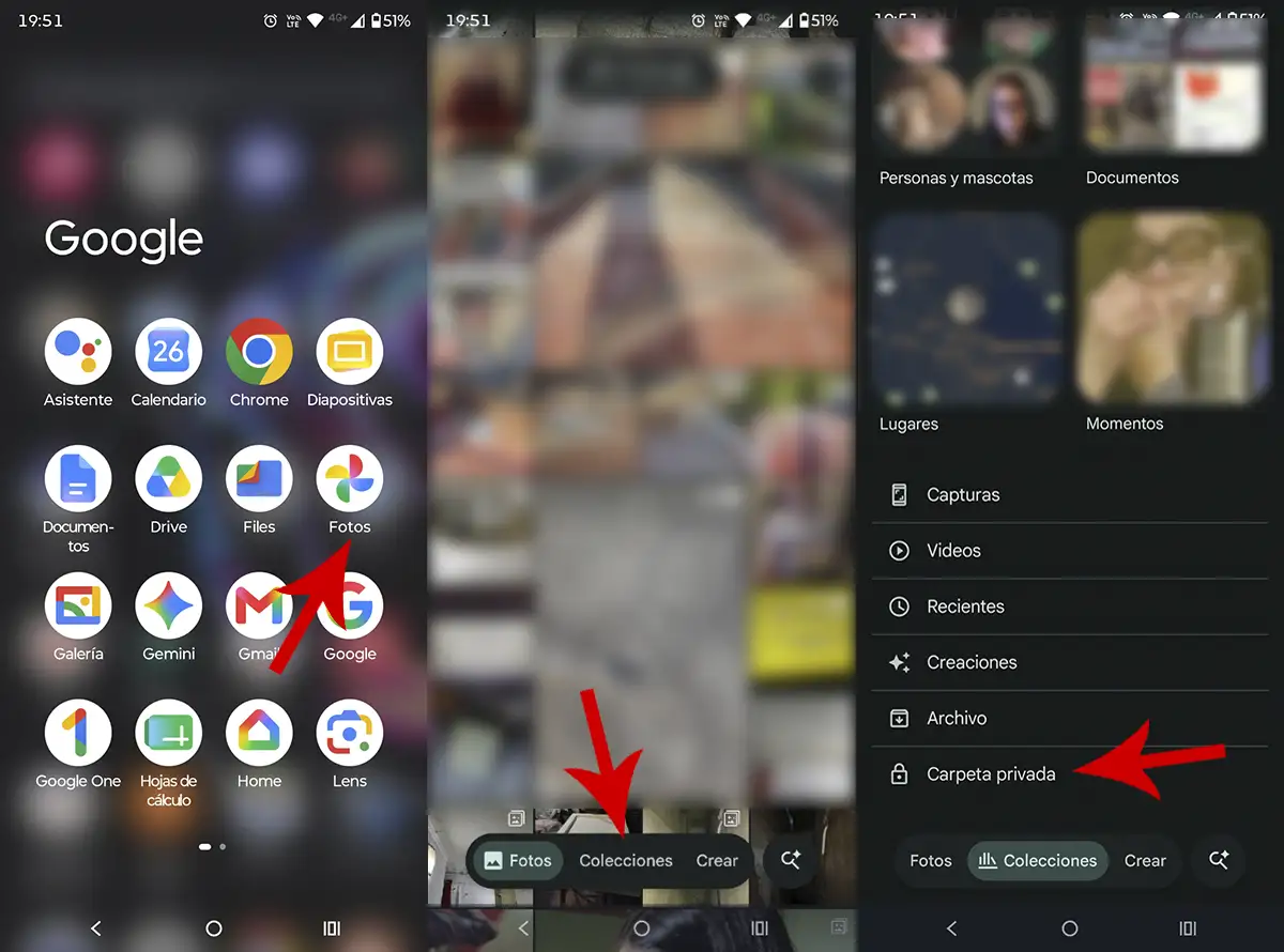 Encontrar fotos ocultas en Google Fotos