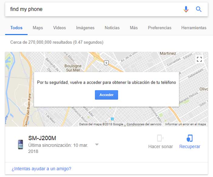 Encontrar mi telefono perdido