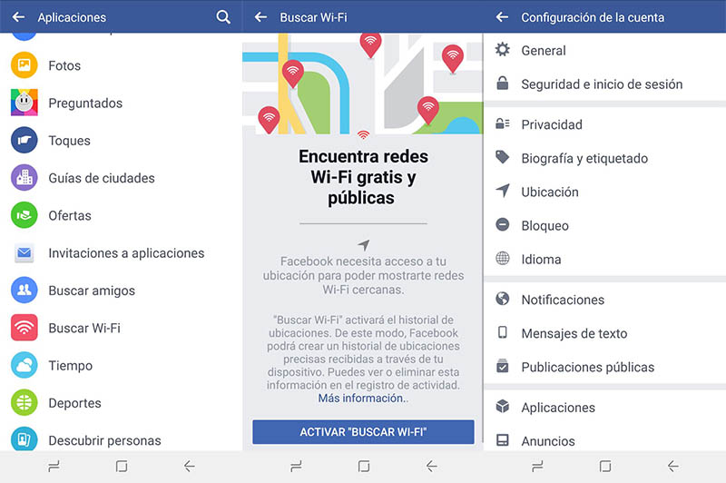 Encontrar redes WiFi Facebook