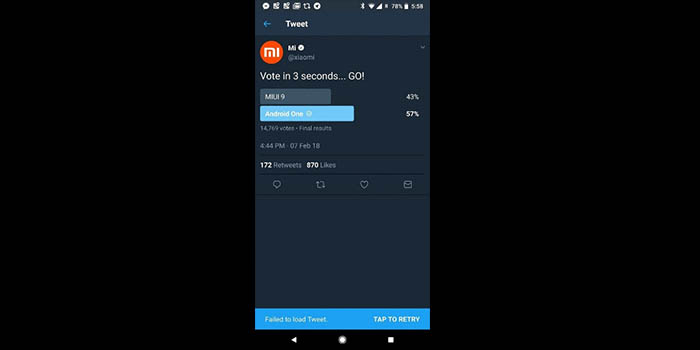 Encuesta de Xiaomi en twitter