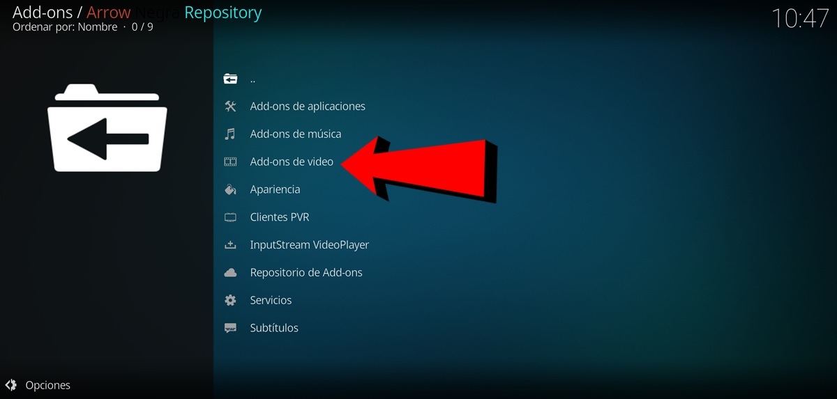 Entra en Add-ons de video