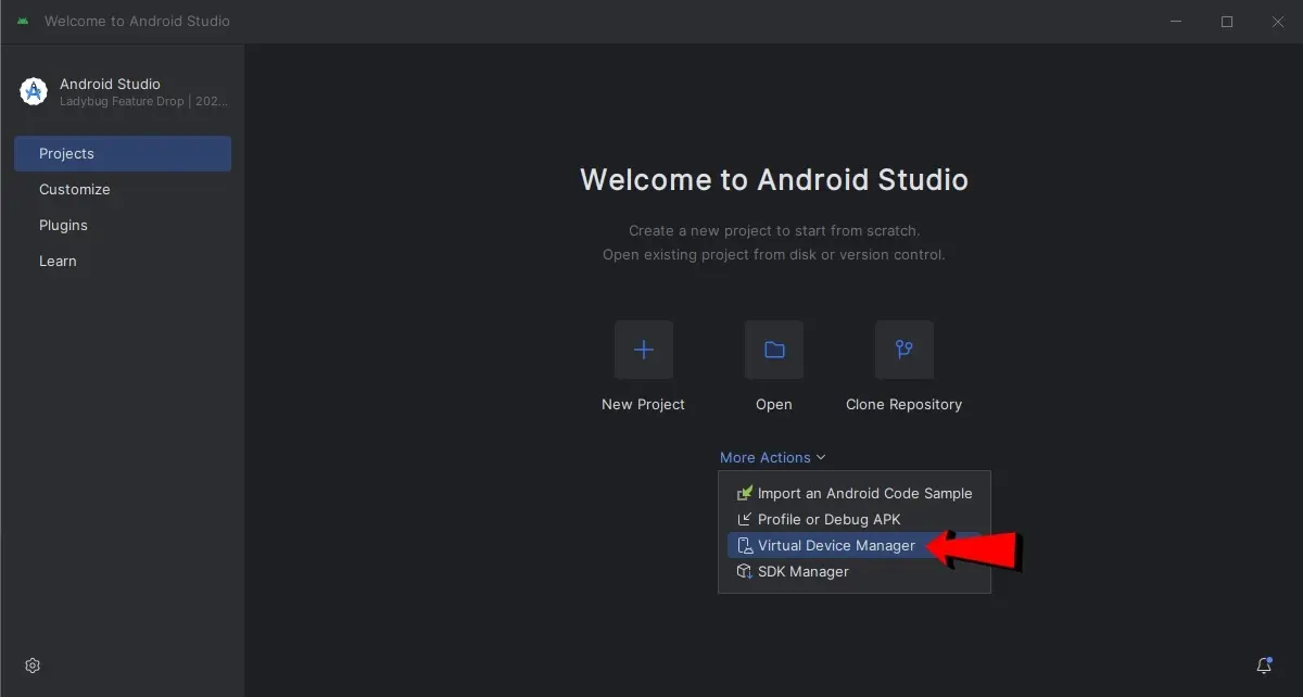 Entra En Virtual Device Manager De Android Studio