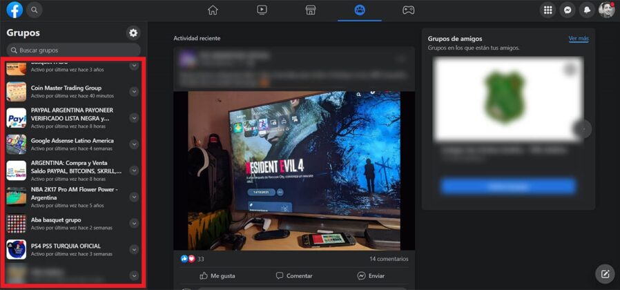 Entrar en el grupo de Facebook que quieres abandonar