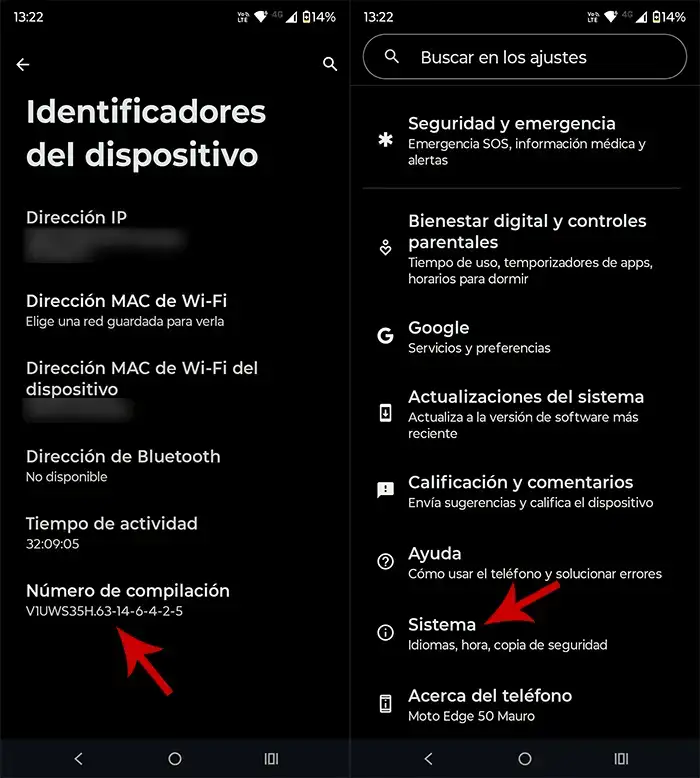 Entrar en el sistema del móvil Android