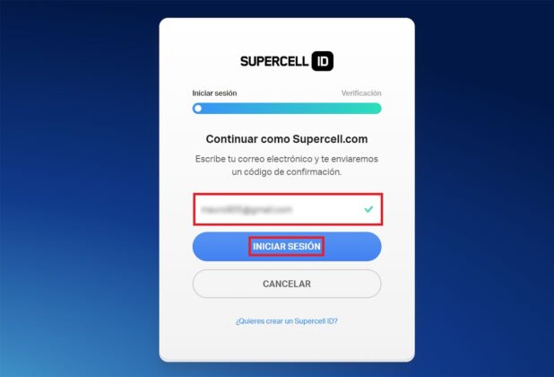 Entrar en tu cuenta de Supercell