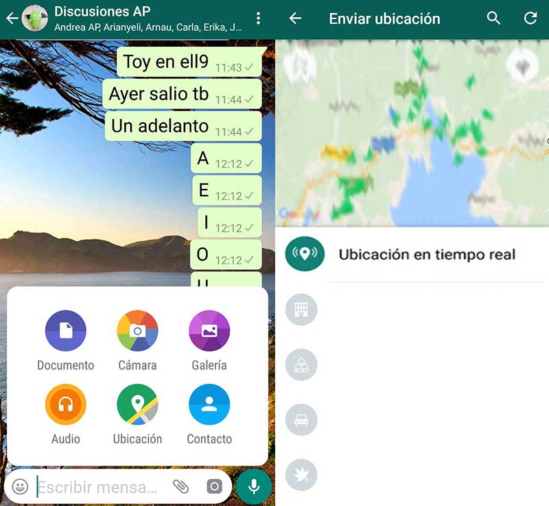 Enviar ubicacion tiempo real whatsapp