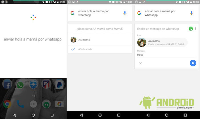 Enviar un WhatsApp con Google Now