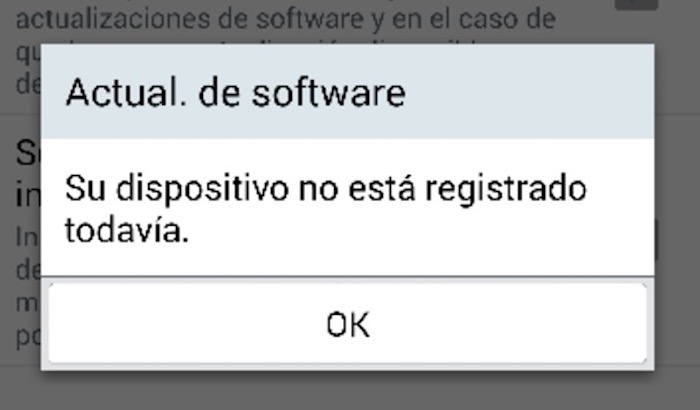 Error LG, su dispositivo no está registrado todavía