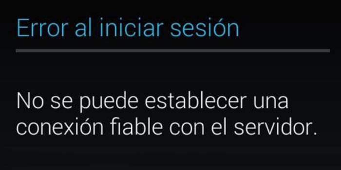 Error al iniciar sesion Android