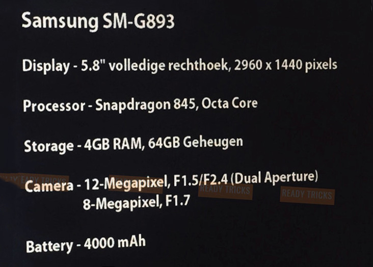 Especificaciones Galaxy S9 Active