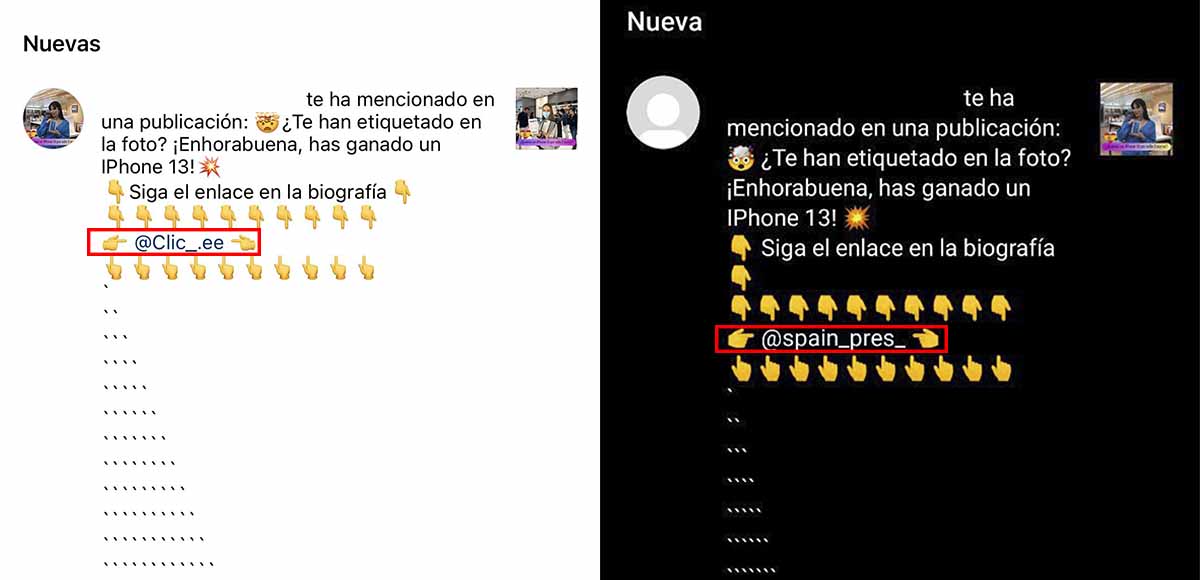 Estafa cuentas de spam Instagram que te regalan un iPhone 13
