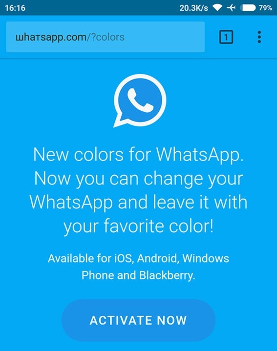 Estafa del color de WhatsApp