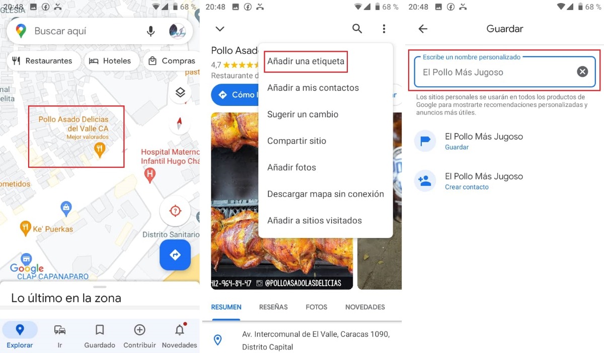 Etiqueta privada a una empresa Google Maps