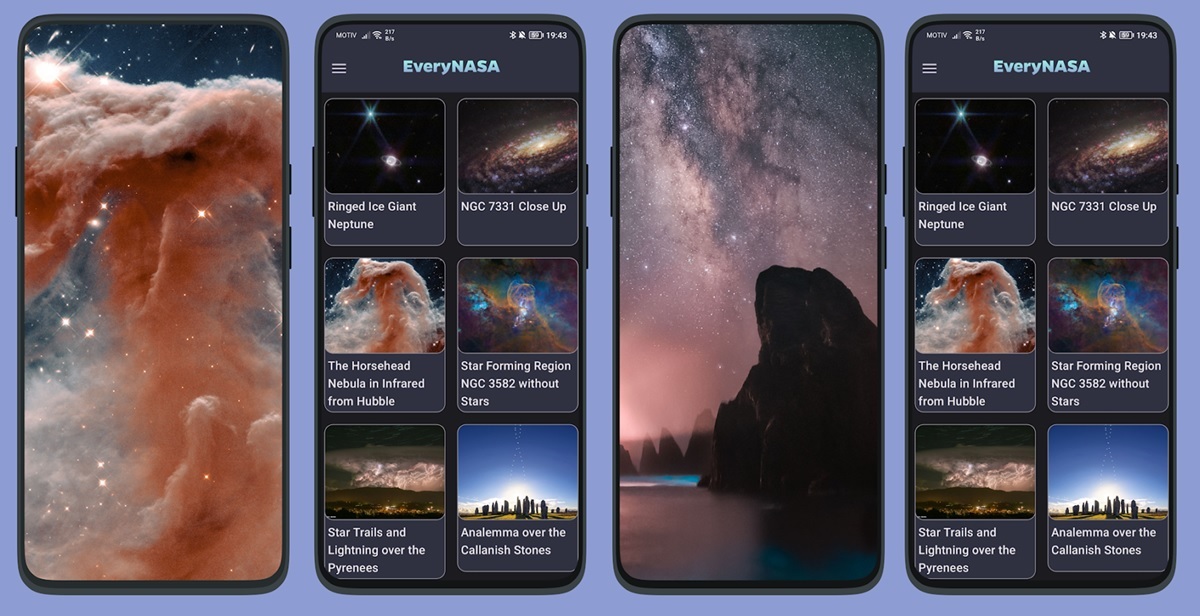 EveryNASA la app para tener wallpapers de fotografias oficiales de la NASA