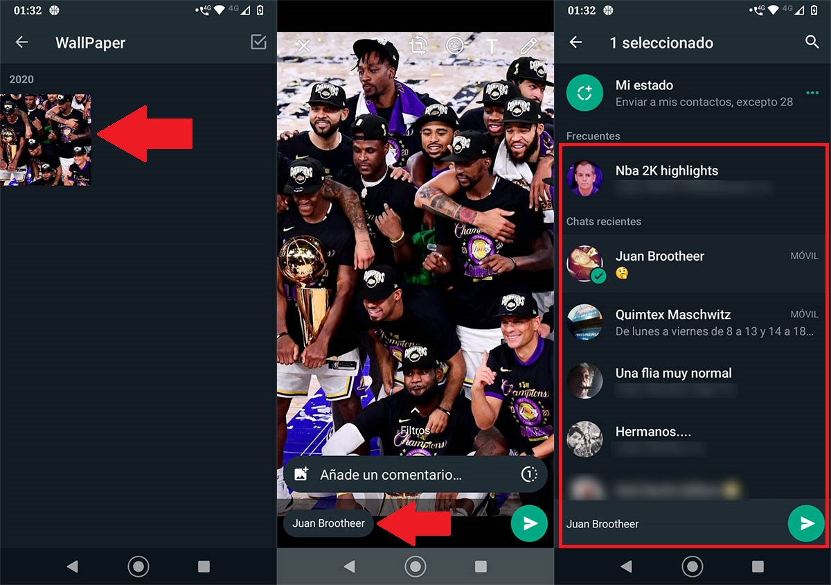 Evitar enviar fotos a un contacto equivocado WhatsApp