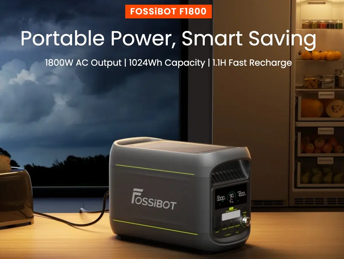 FOSSiBOT F1800 ligereza portatil modo ECO inteligente y capacidad adaptable para tus aventuras