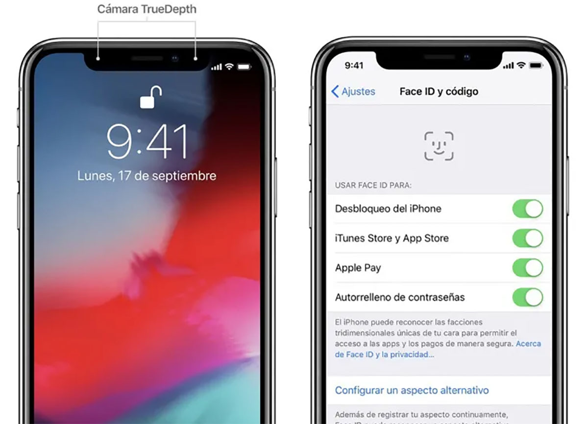 Face ID gafas iPhone