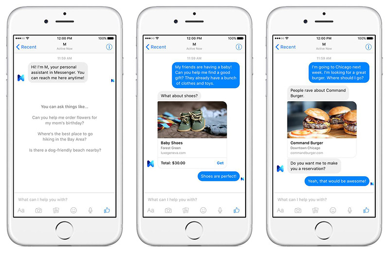 Facebook M en Messenger