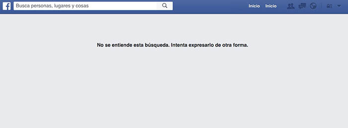 Facebook No se entiende esta búsqueda