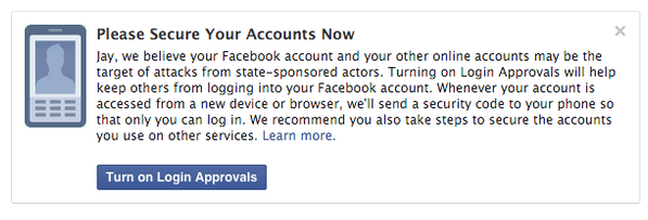 Facebook te avisará si te espía el gobierno