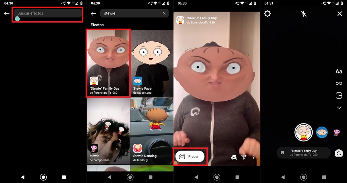 Filtro de Stewie Family Guy Instagram