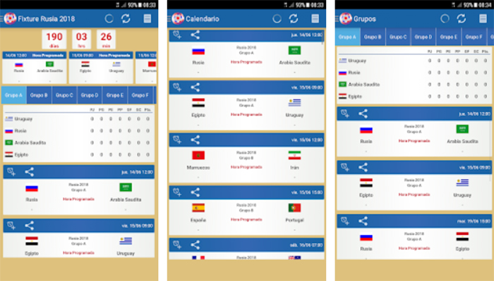 Fixture Rusia 2018 Android